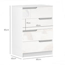 HOMCOM 4 Drawer Chest Of Drawers For Bedroom, 60 X 40 X 85cm, White