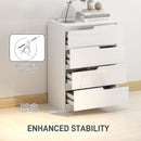 HOMCOM 4 Drawer Chest Of Drawers For Bedroom, 60 X 40 X 85cm, White