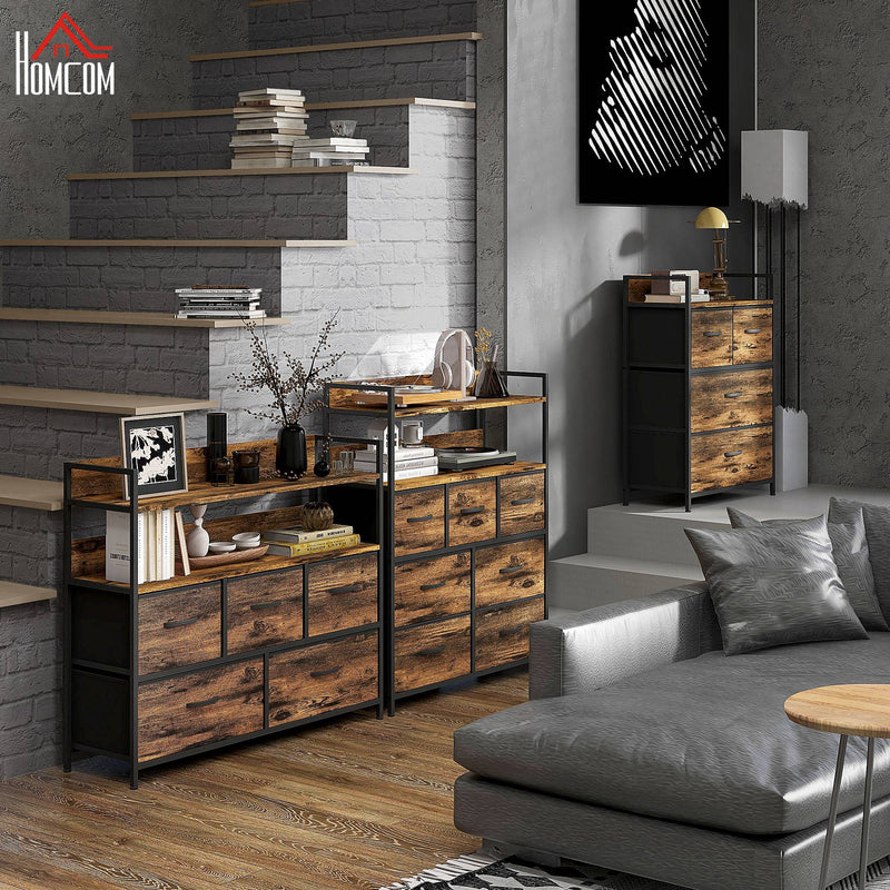 HOMCOM Bedroom Chest of Drawers 4 Drawer Dresser w/ Shelf