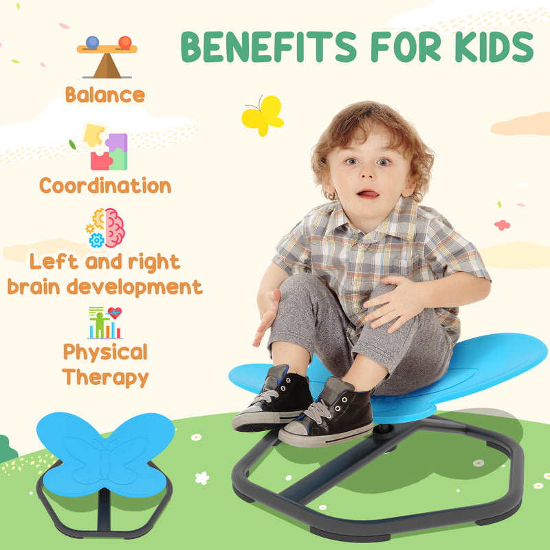 AIYAPLAY Butterfly-Shaped Kids Swivel Chair, Sensory Spinning Chair