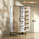 HOMCOM Kitchen Cabinet with Double Doors, 5 Tiers, 12 Spice Racks, White