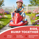 AIYAPLAY Electric Kids Bumper Car With 360 Degree Rotation Spin, Red