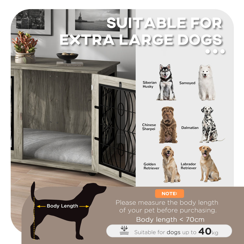 PawHut Dog Crate Furniture, End Table w/ Cushion