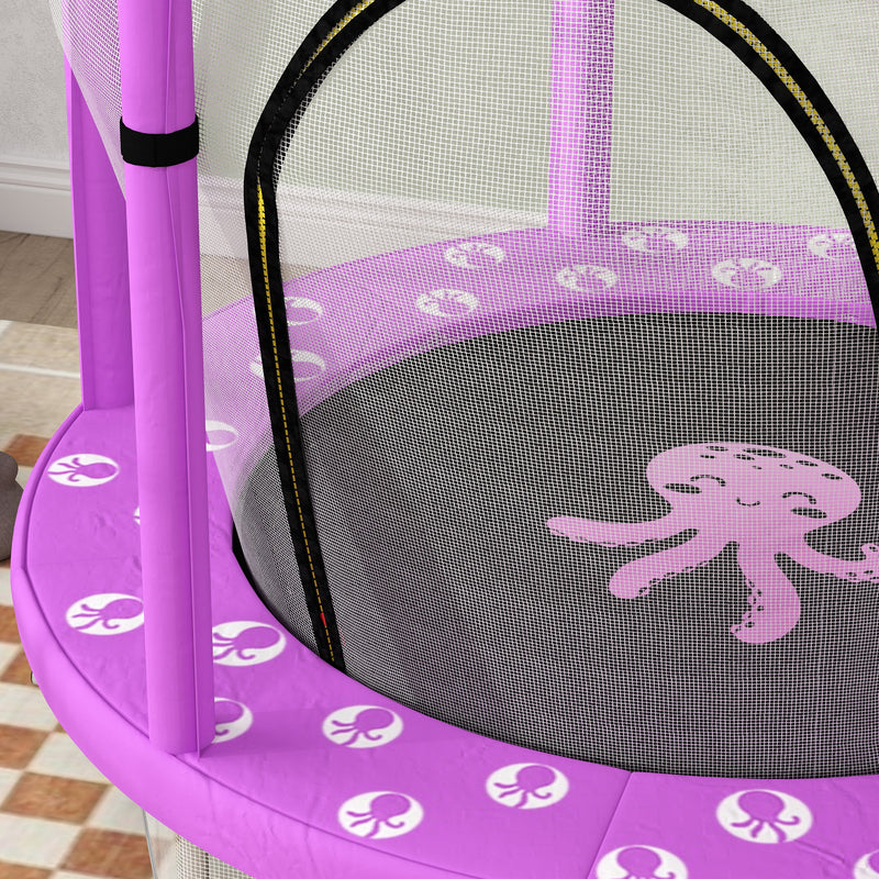 AIYAPLAY 4.6FT Kids Trampoline with Safety Enclosure Net