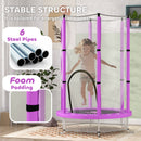 AIYAPLAY 4.6FT Kids Trampoline with Safety Enclosure Net