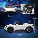 AIYAPLAY White Maserati MC20 Licensed 12V Kids Ride On Car W/ Remote