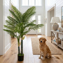 HOMCOM 150cm Artificial Palm Tree With 16 PEVA Leaves In Pot, Green