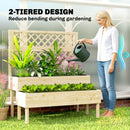 Outsunny 2-Tier Raised Garden Bed with Trellis for Climbing Plants