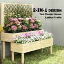 Outsunny 2-Tier Raised Garden Bed with Trellis for Climbing Plants