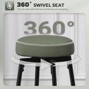 HOMCOM 360° Swivel Bar Stools Set of 2, PU Leather Barstools with Footrest