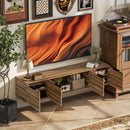 HOMCOM Floating TV Stand Cabinet with Shelves and Doors, Rustic Brown