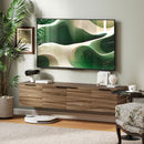 HOMCOM Floating TV Stand Cabinet with Shelves and Doors, Rustic Brown