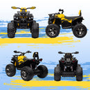 HOMCOM 12V Quad Bike ATV With LED Lights, Music, For Boys Girls, Yellow And Red