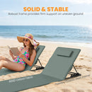 Outsunny 2 Pcs Foldable Sun Loungers, Beach Lounger with Adjustable Back