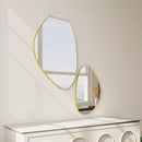 HOMCOM Pebble-Shaped Decorative Mirror, Set of 2 Wall Mirror, Gold Tone