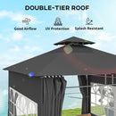 Outsunny 3 x 3 m Garden Gazebo, Outdoor Gazebo Canopy Shelter