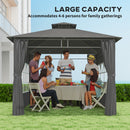 Outsunny 3 x 3 m Garden Gazebo, Outdoor Gazebo Canopy Shelter