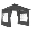 Outsunny 3 x 3 m Garden Gazebo, Outdoor Gazebo Canopy Shelter