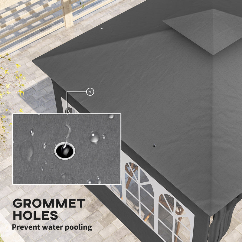 Outsunny 3 x 3 m Garden Gazebo, Outdoor Gazebo Canopy Shelter