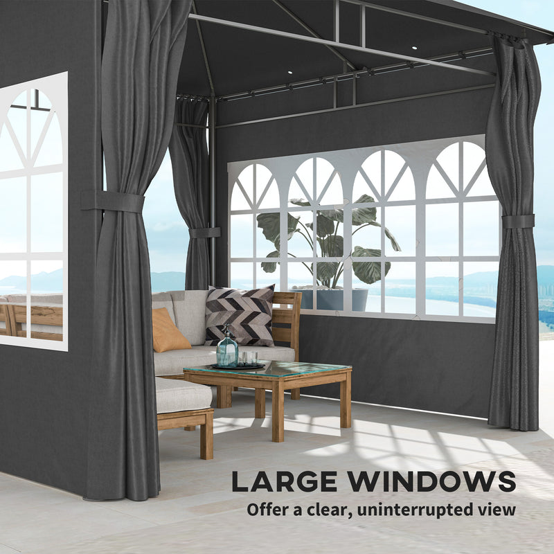 Outsunny 3 x 3 m Garden Gazebo, Outdoor Gazebo Canopy Shelter