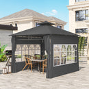 Outsunny 3 x 3 m Garden Gazebo, Outdoor Gazebo Canopy Shelter