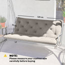 Outsunny Garden Bench Cushion, Seat Pad with Ties, Light Grey
