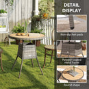 Outsunny Outdoor PE Rattan Dining Table w/ Wood-plastic Composite Top, Natural