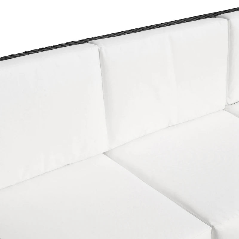 Outsunny Rattan Sofa 3 Seater - Black