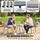 Outsunny Rattan Bistro Set with 2 Chairs & Round Table for Patio, Dark Grey