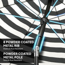 Outsunny 1.8 m Beach Umbrella Parasol with Sand Anchor, Tilt, Grey/White
