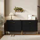 HOMCOM Modern Sideboard Buffet Cabinet with Fluted Doors, Coffee Bar Cabinet
