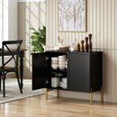 HOMCOM Modern Sideboard Buffet Cabinet with Fluted Doors, Coffee Bar Cabinet