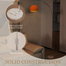 HOMCOM Modern Standing Lamp with Shade & Foot Switch, Orange