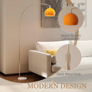 HOMCOM Modern Standing Lamp with Shade & Foot Switch, Orange