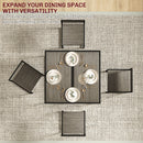 HOMCOM 3 Piece Dining Table Set With Metal Frame Grey Wood-Effect