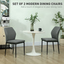 HOMCOM Set of 2 Dining Chairs with Curved Back Padded Seat for Kitchen
