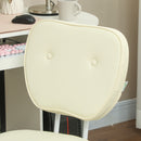 Vinsetto Vanity Task Chair With Adjustable Height, Armless - Cream/Blue
