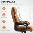 HOMCOM PU Leather Office Chair with Spring Padding Swivel Wheels