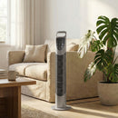 HOMCOM 78.5cm Oscillation Tower Fan With Remote Control 3-Speed Wind Grey