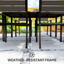 Outsunny 7 Piece Garden Furniture Set with Table and 6 Stackable Chairs