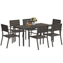 Outsunny 7 Piece Garden Furniture Set with Table and 6 Stackable Chairs
