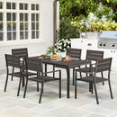 Outsunny 7 Piece Garden Furniture Set with Table and 6 Stackable Chairs