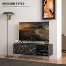 HOMCOM TV Unit For Living Room, TV Stand, Black Marble
