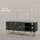 HOMCOM TV Unit For Living Room, TV Stand, Black Marble