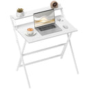 HOMCOM 81.5 cm Folding Computer Desk for Small Spaces Bedroom, White