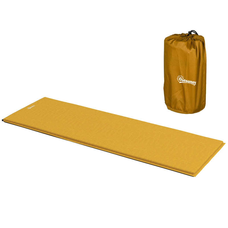 Outsunny Self-Inflating Single Sleeping Pad Air Bed With Carry Bag - Grey/Khaki