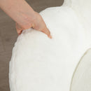 HOMCOM Fluffy Leisure Chair Office Chair With Backrest Wheels Cream White