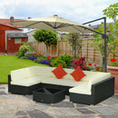 Outsunny 7PC Rattan Garden Furniture Set Coffee Table Buckle Structure