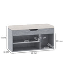 HOMCOM Sit-On Shoe Storage Unit W/ Hidden Compartment Handles