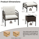 5 Piece Patio Conversation Set with Ottomans and Coffee Table-White